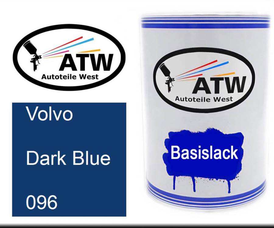 Volvo, Dark Blue, 096: 500ml Lackdose, von ATW Autoteile West.